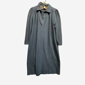 VTG Bess Made in Italy Lamb Wool‎ Blend LS Vintage Blue Dress 42 READ